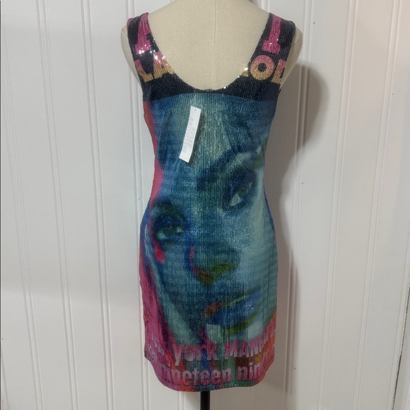 NWT Urban Outfitters Sequin Printed Mini Dress size L - Picture 4 of 9